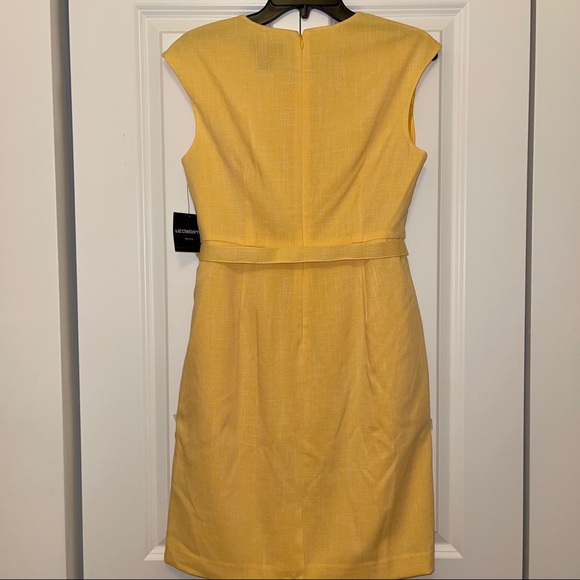 Liz Claiborne Short Sleeve Yellow Sheath Dress - Picture 3 of 12
